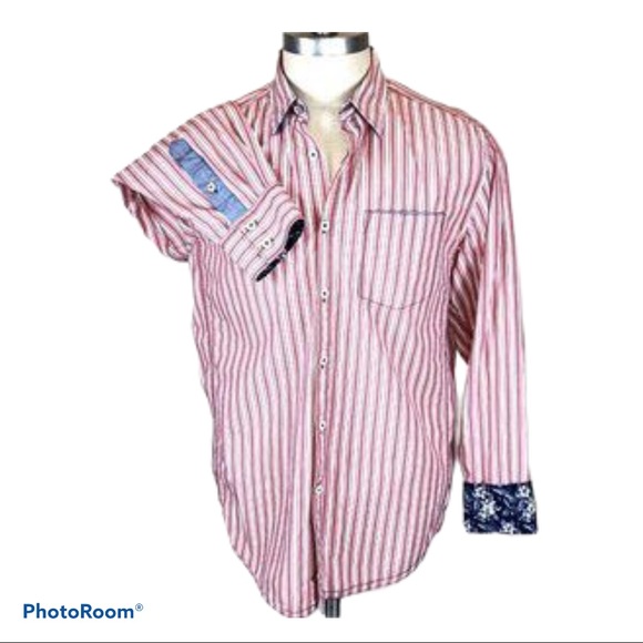 Tommy Bahama Other - Tommy Bahama Flip Cuff Shirt Men M Stripe Floral